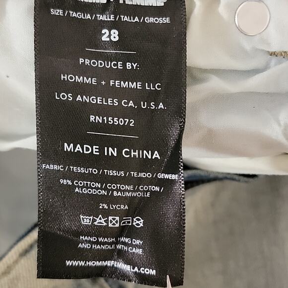 Homme + Femme Men's Trademark Slim Fit Light Blue Denim Jeans 28 - Picture 13 of 13